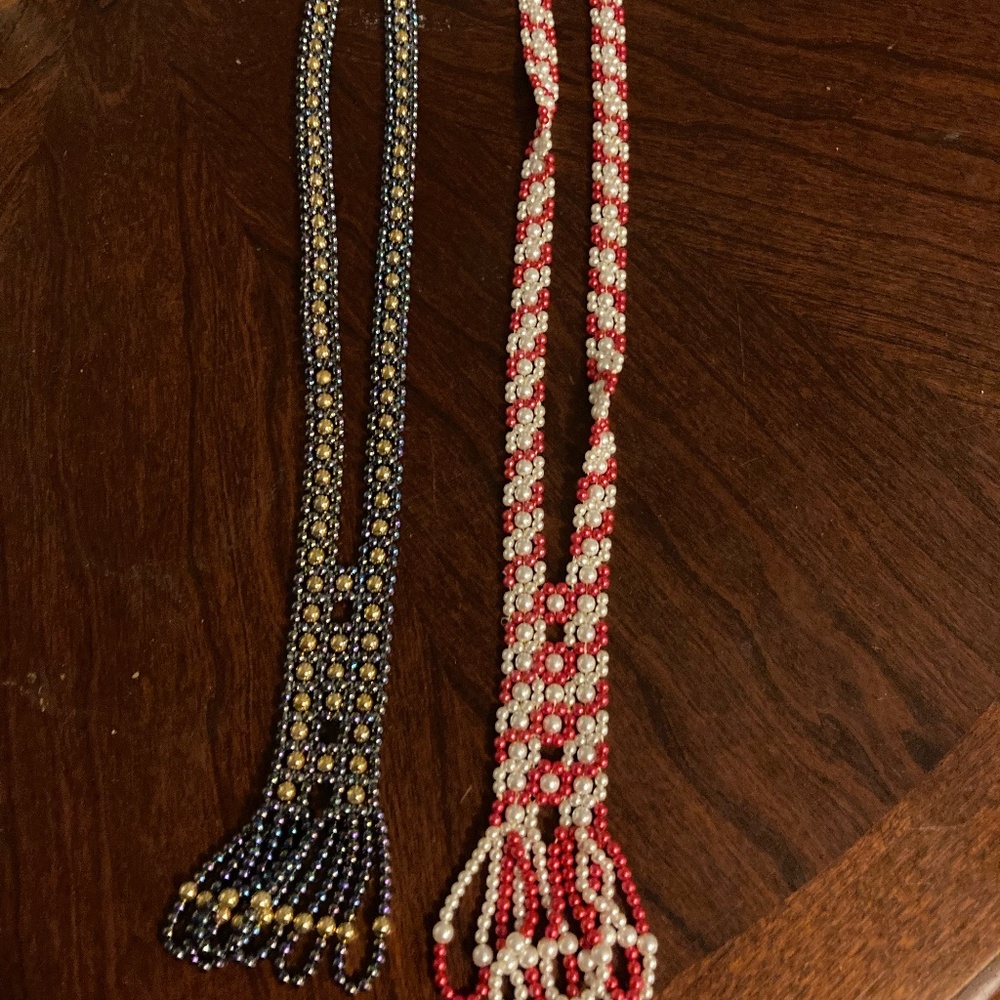Beaded Bohemian Necklace Set Long Artisan